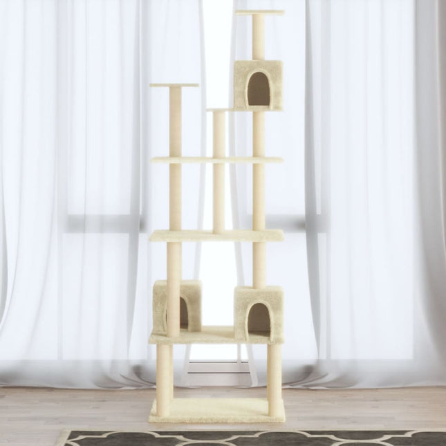 kradsetræ med sisalkradsestolper 188 cm cremefarvet