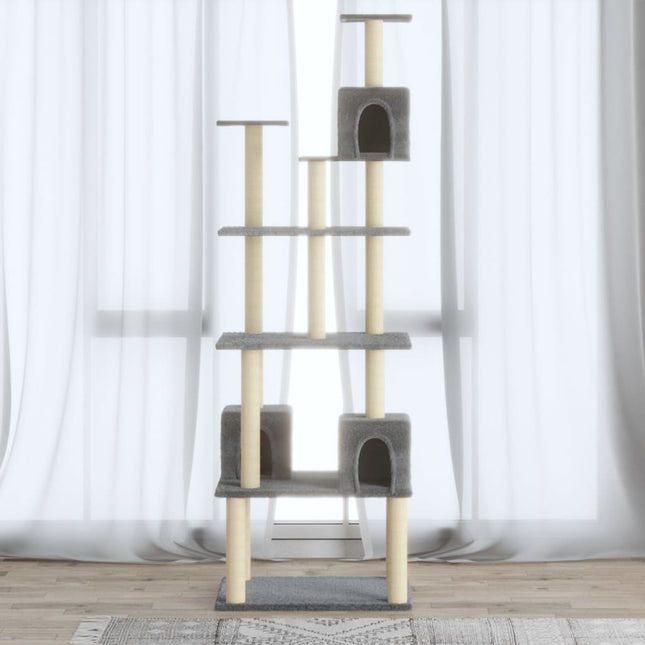 kradsetræ med sisalkradsestolper 188 cm lysegrå
