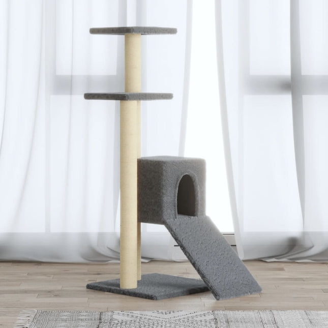 kradsetræ med sisalkradsestolper 92 cm lysegrå
