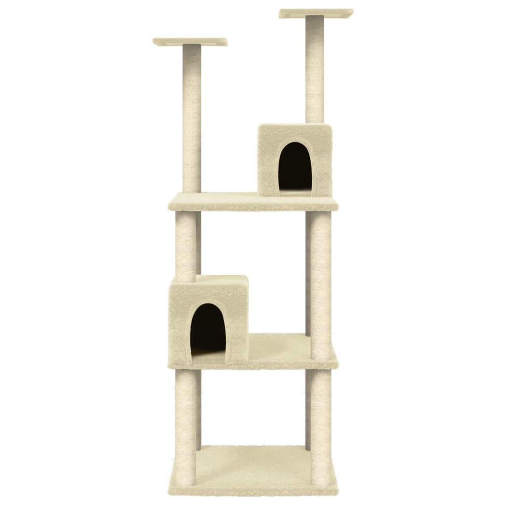 kradsetræ med sisalkradsestolper 141 cm cremefarvet