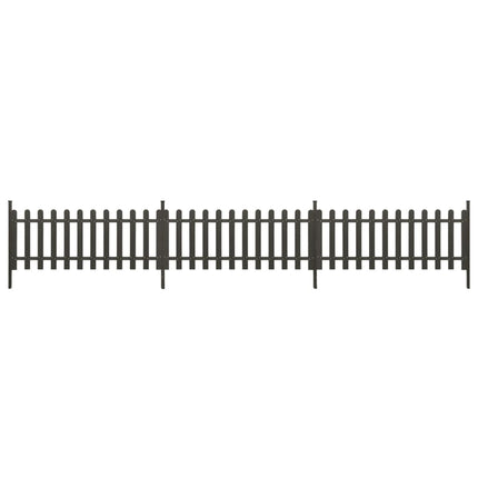 stakit med stolper 3 stk. 614x80 cm WPC
