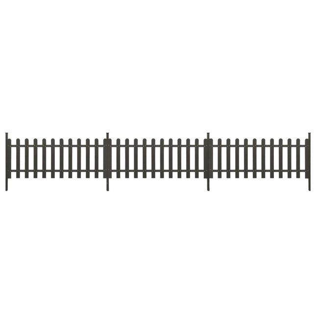 stakit med stolper 3 stk. 614x80 cm WPC