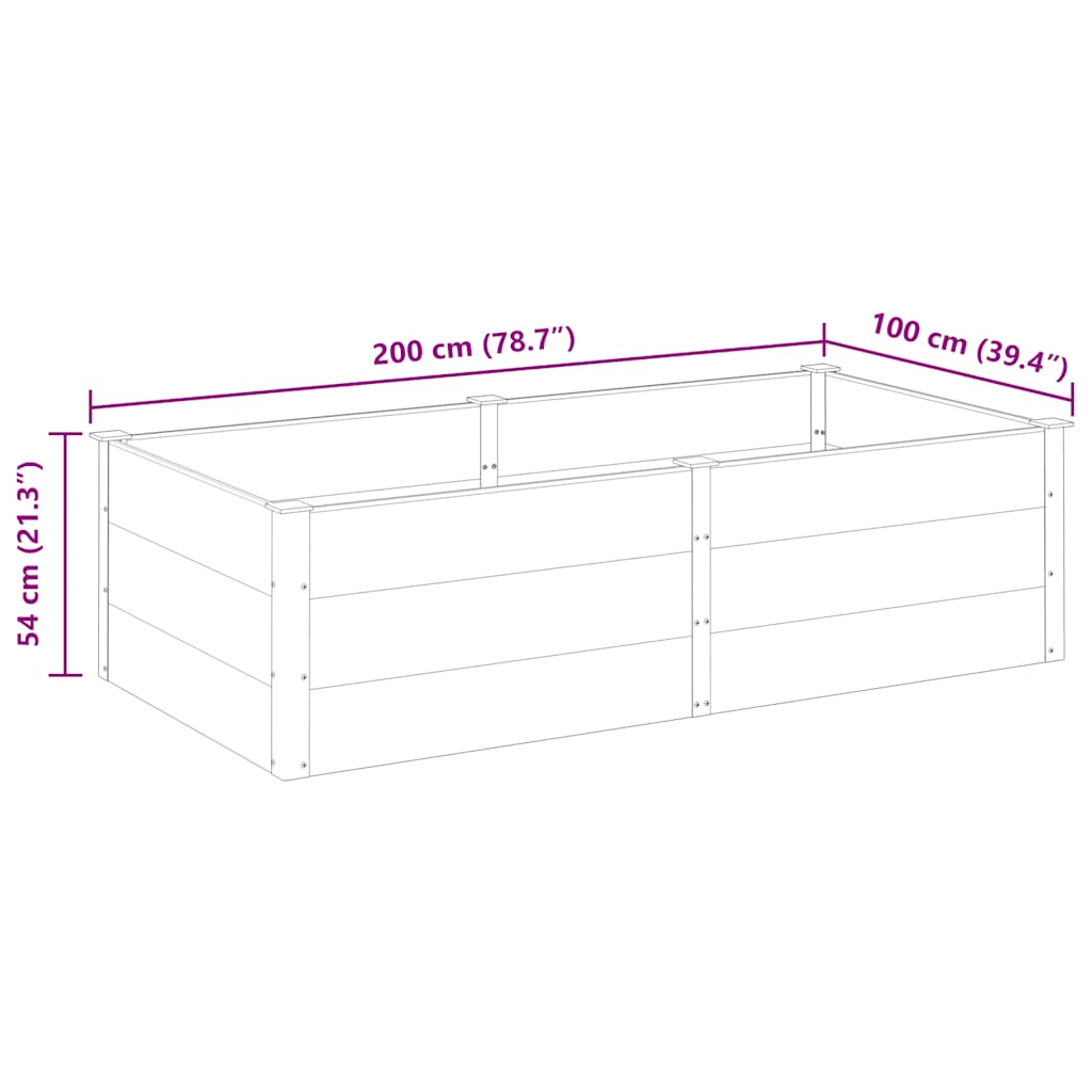 højbed 200x100x54 cm WPC grå
