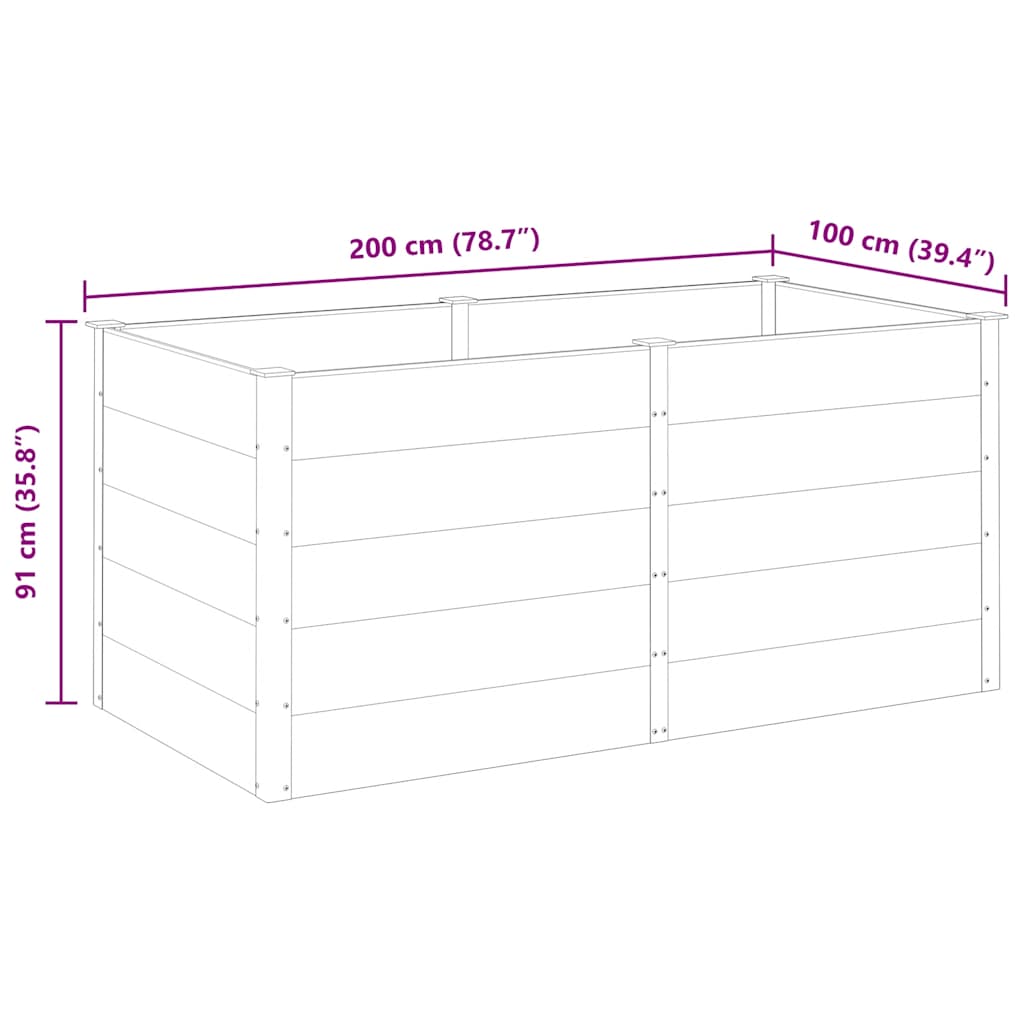 højbed 200x100x91 cm WPC grå