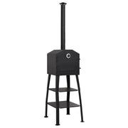 udendørs pizzaovn med 2 ildfaste sten kulfyret