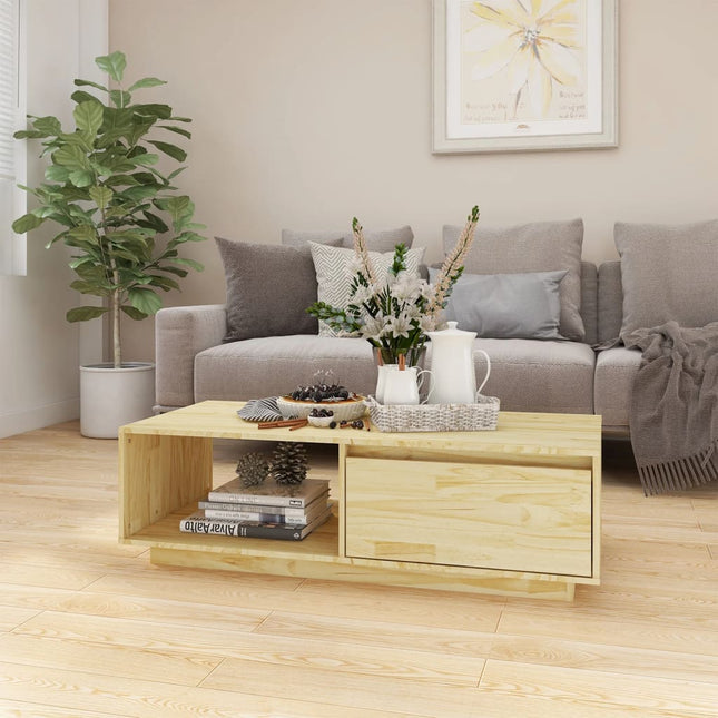 sofabord 110x50x33,5 cm massivt fyrretræ