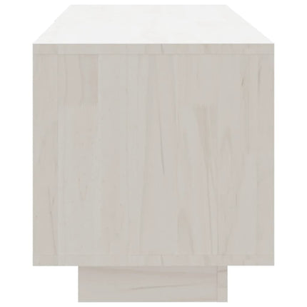 tv-bord 110x30x33,5 cm massivt fyrretræ hvid