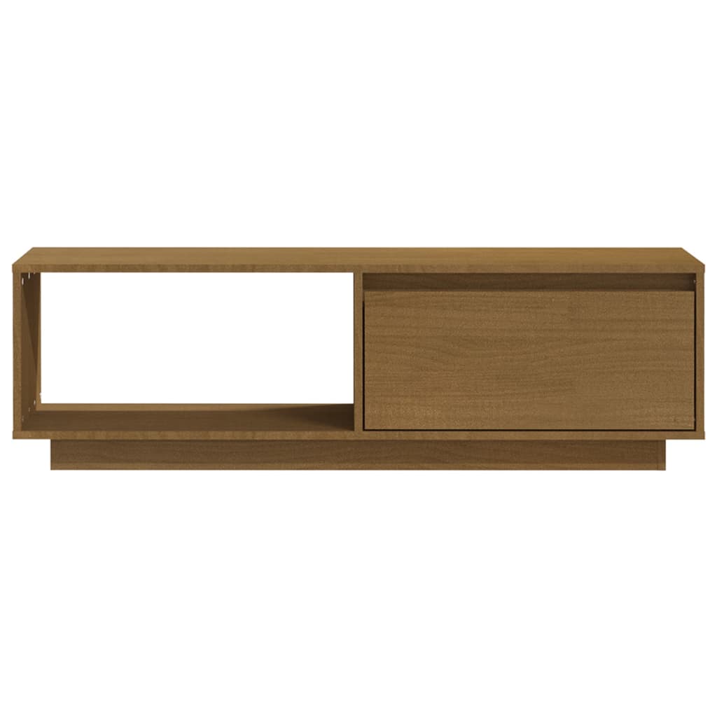 tv-skab 110x30x33,5 cm massivt fyrretræ gyldenbrun