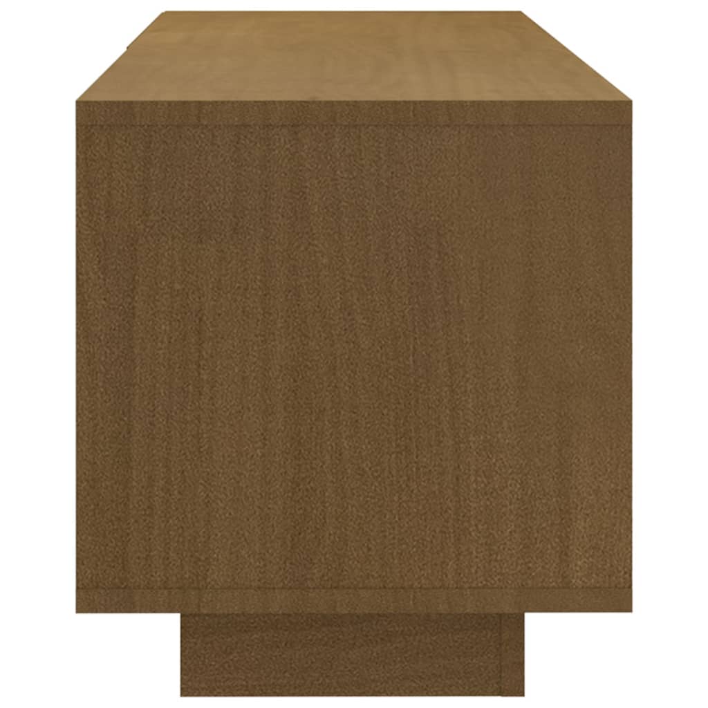 tv-skab 110x30x33,5 cm massivt fyrretræ gyldenbrun