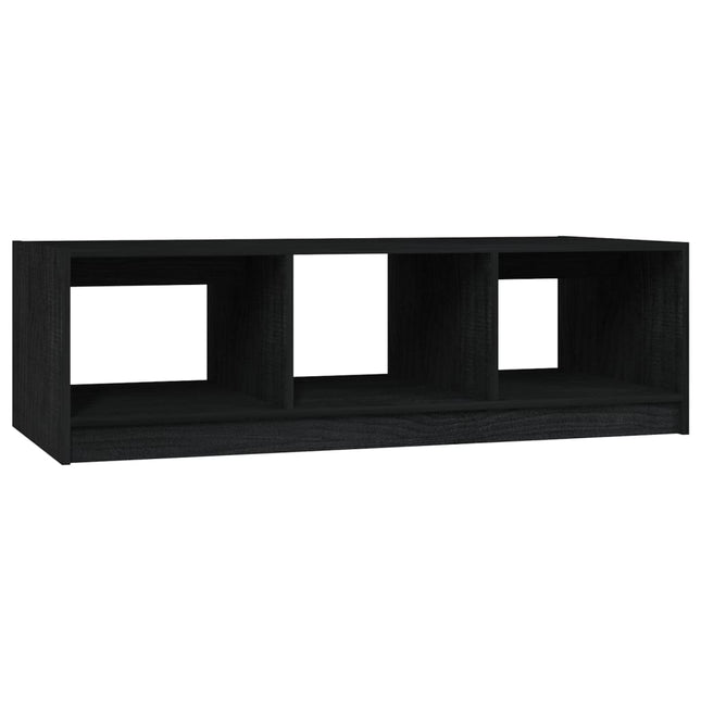 sofabord 110x50x34 cm massivt fyrretræ sort