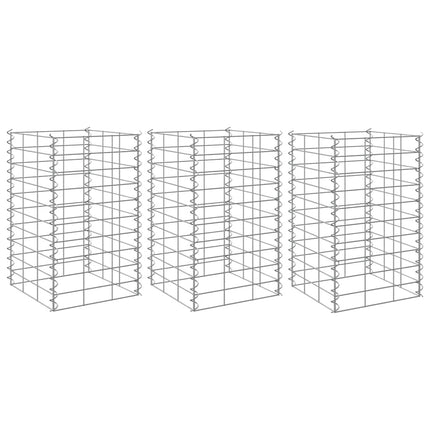 gabion-højbede 3 stk. 30x30x50 cm jern