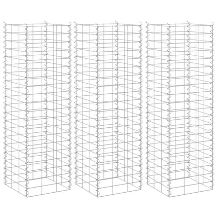 gabion-højbede 3 stk. 30x30x100 cm jern