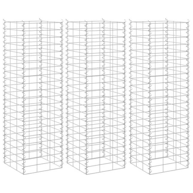 gabion-højbede 3 stk. 30x30x100 cm jern