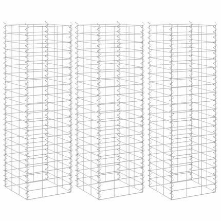 gabion-højbede 3 stk. 30x30x100 cm jern
