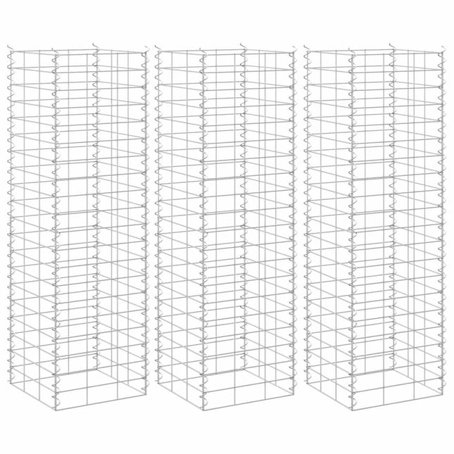 gabion-højbede 3 stk. 30x30x100 cm jern