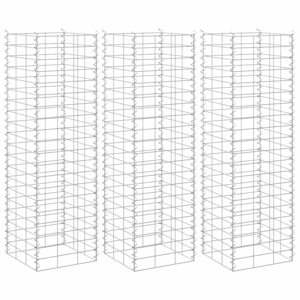 gabion-højbede 3 stk. 30x30x100 cm jern