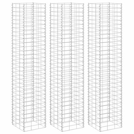 gabion-højbede 3 stk. 30x30x150 cm jern