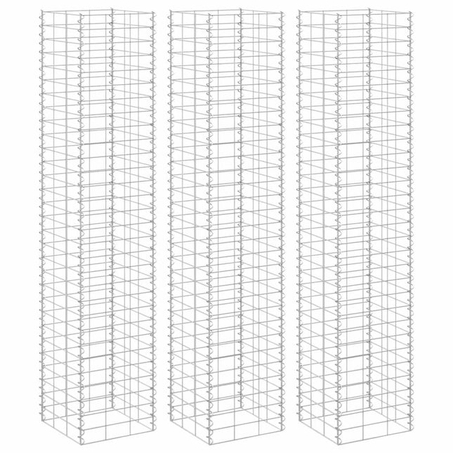 gabion-højbede 3 stk. 30x30x150 cm jern