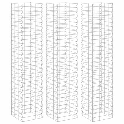 gabion-højbede 3 stk. 30x30x150 cm jern