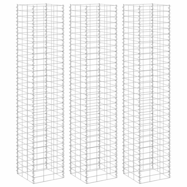 gabion-højbede 3 stk. 30x30x150 cm jern