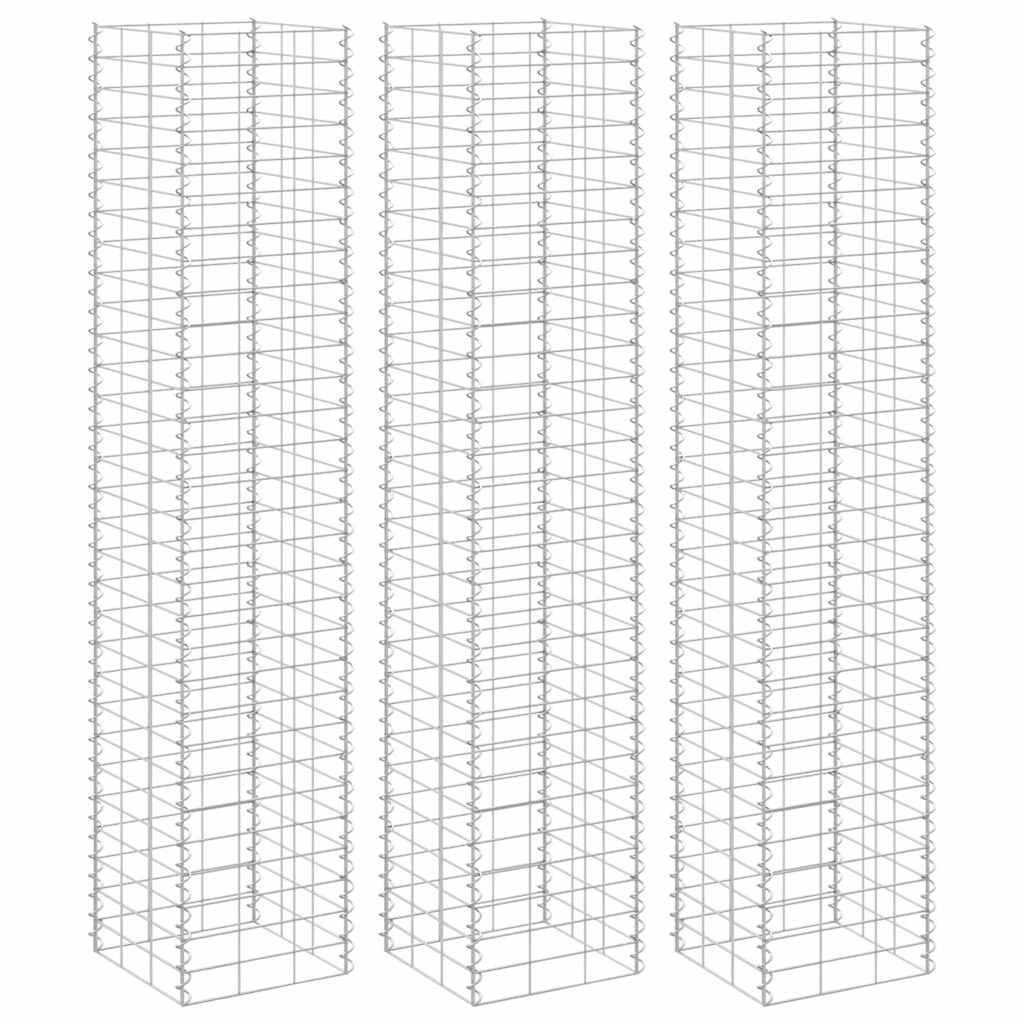 gabion-højbede 3 stk. 30x30x150 cm jern