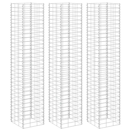 gabion-højbede 3 stk. 30x30x200 cm jern
