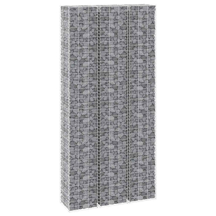 gabion-højbede 3 stk. 30x30x200 cm jern