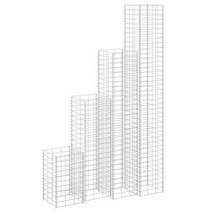 gabion-højbede 4 stk. 30x30x50/100/150/200 cm jern