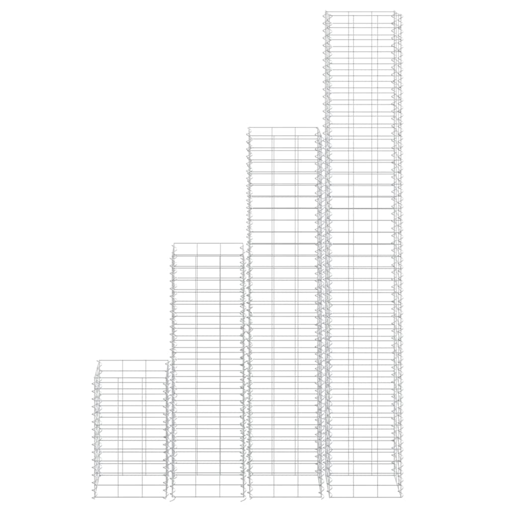 gabion-højbede 4 stk. 30x30x50/100/150/200 cm jern