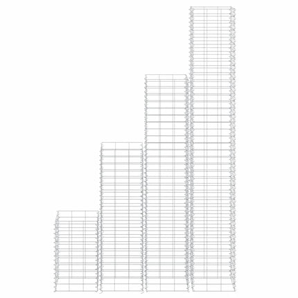 gabion-højbede 4 stk. 30x30x50/100/150/200 cm jern