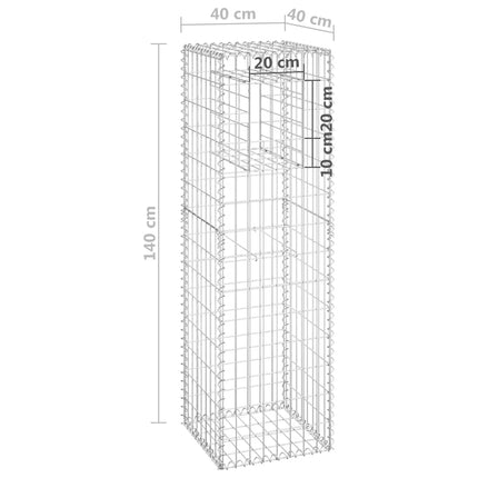 gabionkurve 2 stk. 40x40x140 cm jern