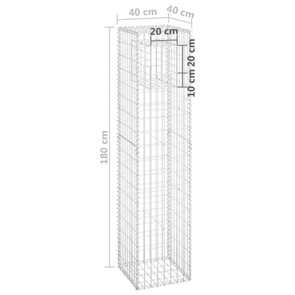 gabionkurve 2 stk. 40x40x180 cm jern