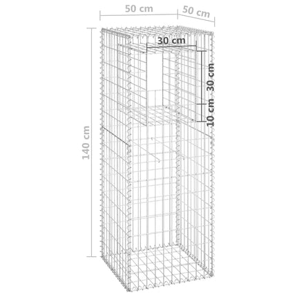 gabionkurv 50x50x140 cm jern