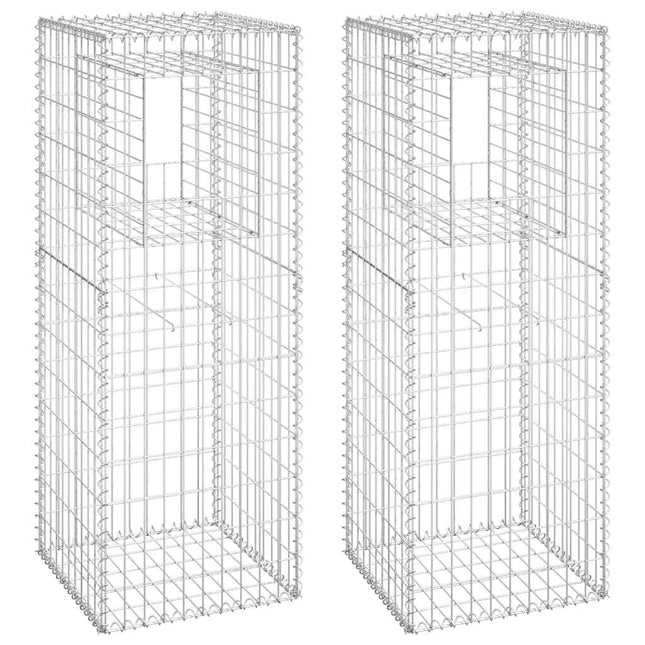gabionkurve 2 stk. 50x50x140 cm jern