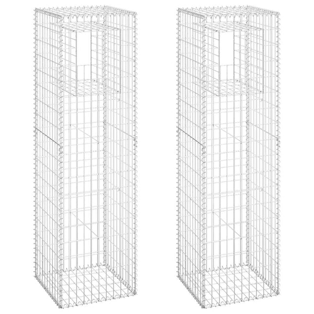 gabionkurve 2 stk. 50x50x180 cm jern