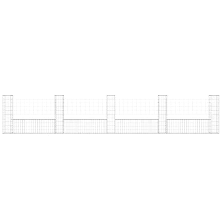 gabionkurv med 5 stolper 500x20x100 cm U-facon jern