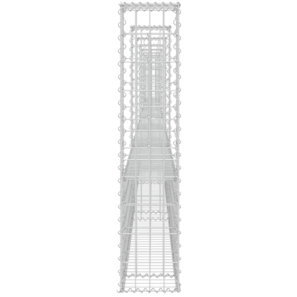 gabionkurv med 8 stolper 860x20x100 cm U-facon jern