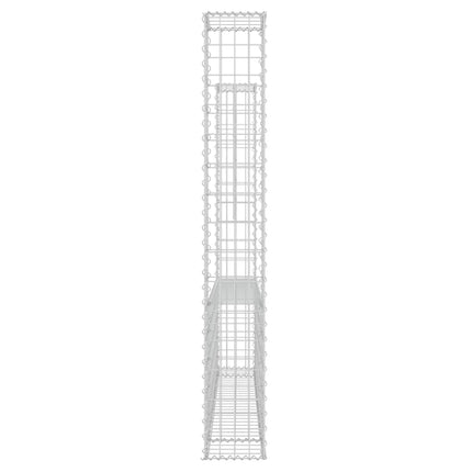 gabionkurv med 2 stolper 140x20x150 cm U-facon jern