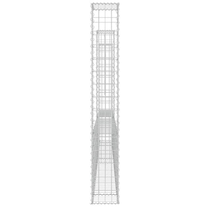 gabionkurv med 3 stolper 260x20x150 cm U-facon jern
