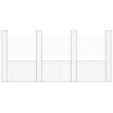 gabionkurv med 5 stolper 500x20x200 cm U-facon jern