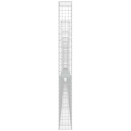 gabionkurv med 7 stolper 740x20x200 cm U-facon jern