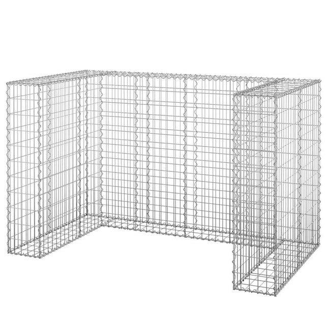gabionvæg til affaldsspand 180x100x110 cm galvaniseret stål