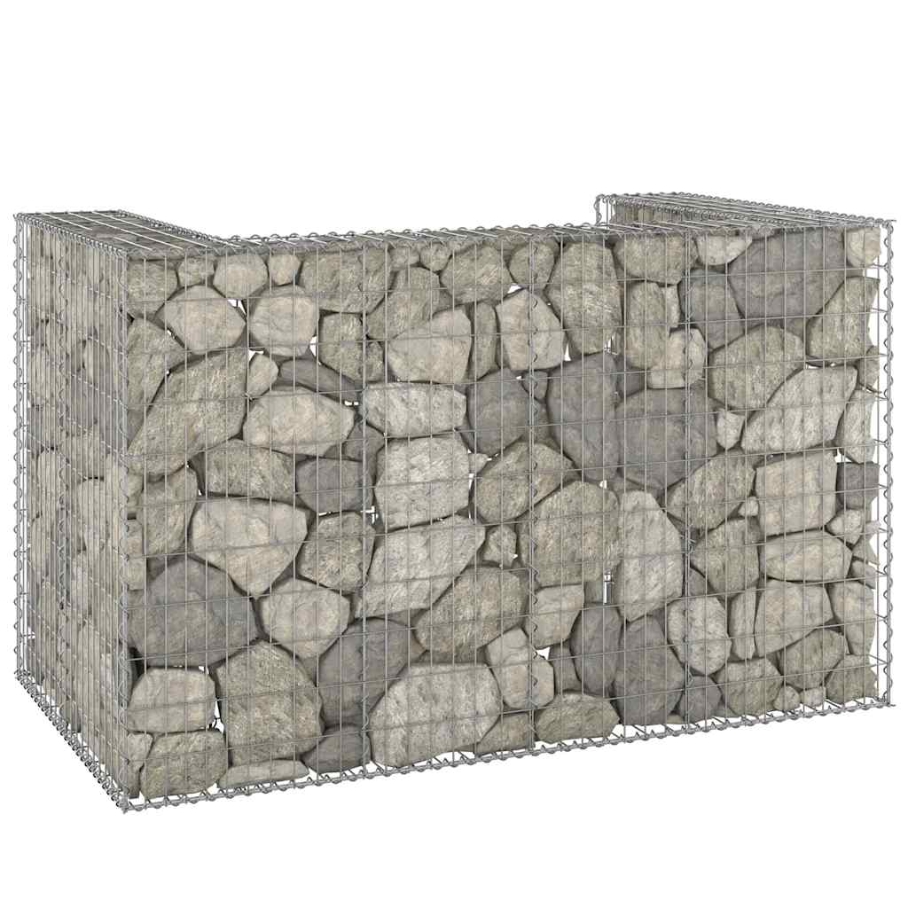 Gabionvæg Til Affaldsspand 180x100x110 Cm Galvaniseret Stål - Vidaxl