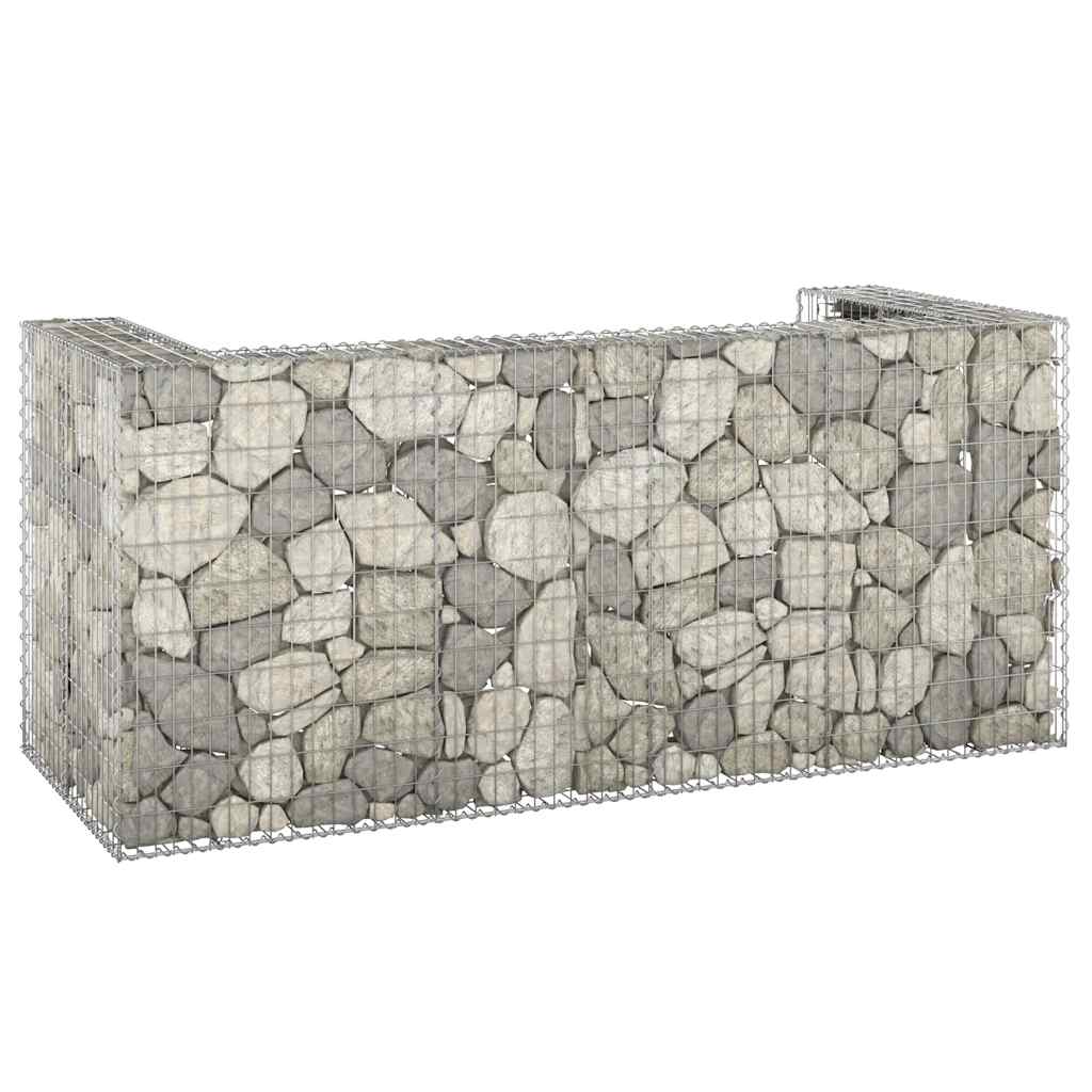 Gabionvæg Til Affaldsspand 254x100x110 Cm Galvaniseret Stål - Vidaxl