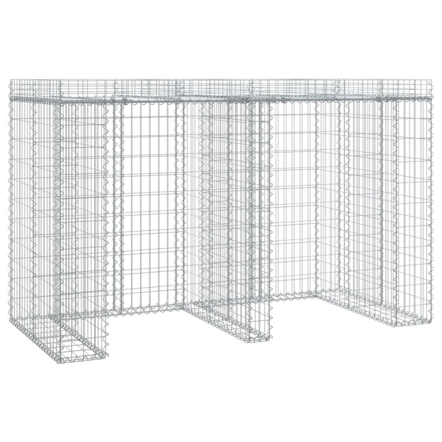 gabionvæg til skraldespand 192x91x120 cm galvaniseret jern