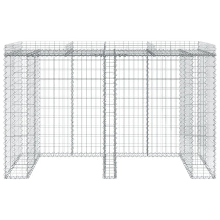 gabionvæg til skraldespand 192x91x120 cm galvaniseret jern