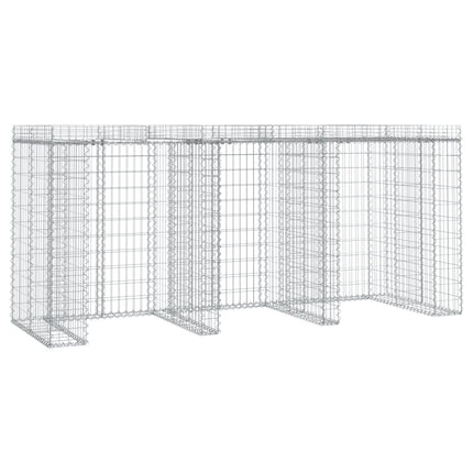gabionvæg til skraldespand 270x91x120 cm galvaniseret jern