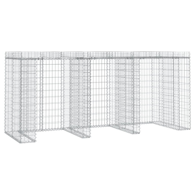 gabionvæg til skraldespand 270x91x120 cm galvaniseret jern