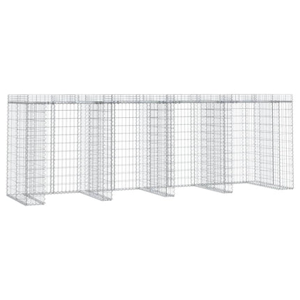 gabionvæg til skraldespand 350x91x120 cm galvaniseret jern