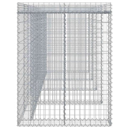 gabionvæg til skraldespand 350x91x120 cm galvaniseret jern